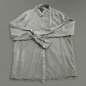 Large button down shirt, summer wear, light, breathable.